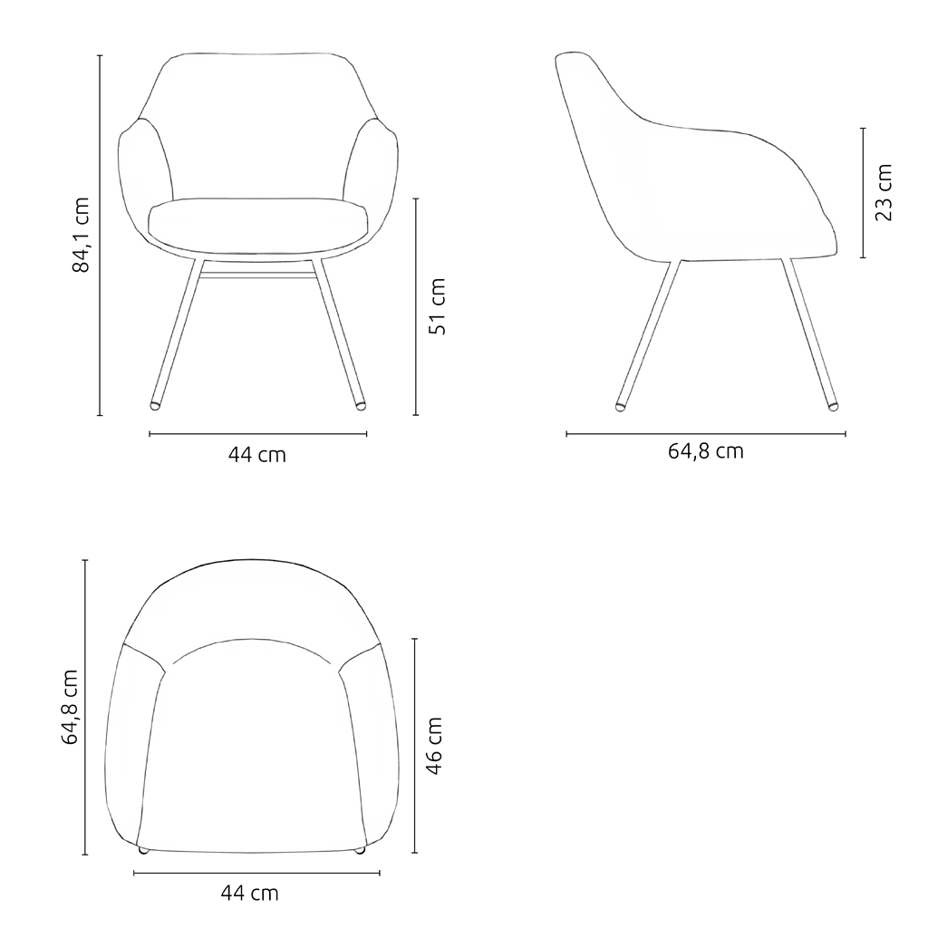 Rome 4-leg chair