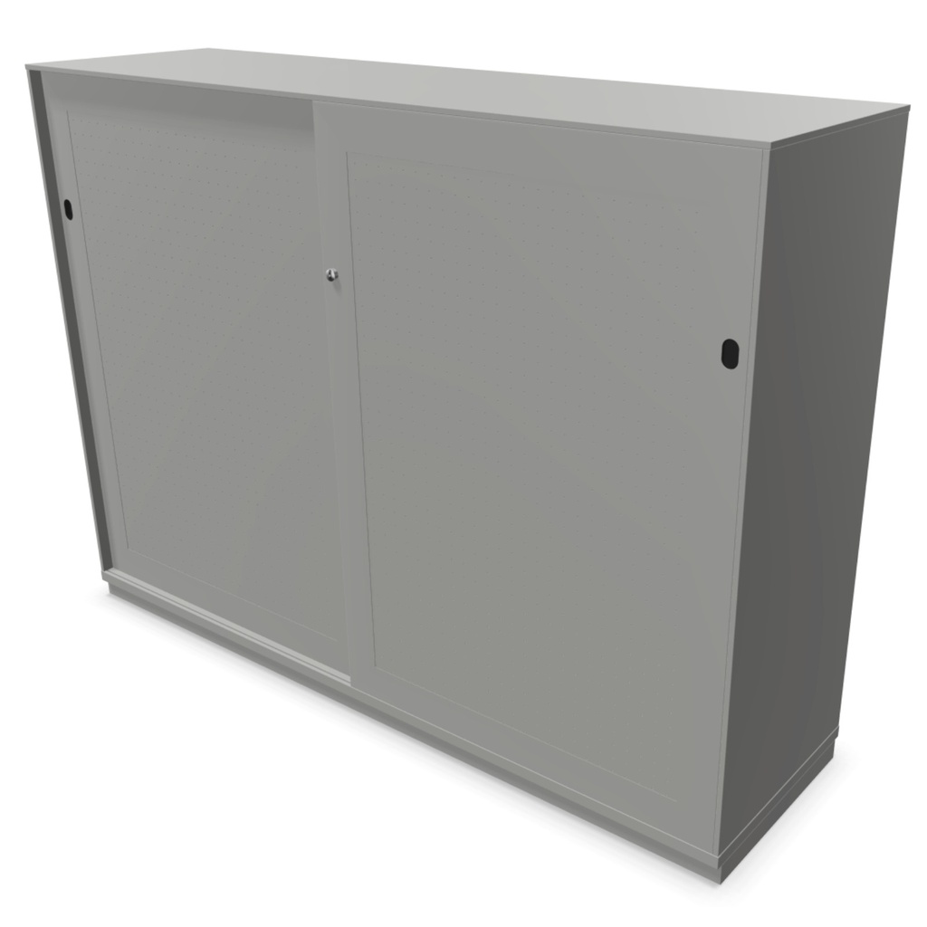 2-store acoustic sliding door cabinet 160x117x45 silver