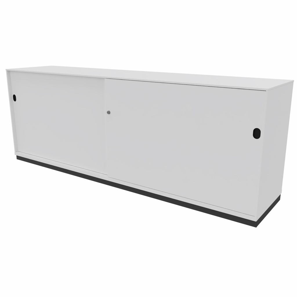 2-store sliding door cabinet 200bx72hx45d white