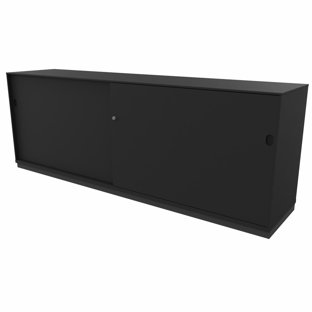 2-store sliding door cabinet 200bx72hx45d black