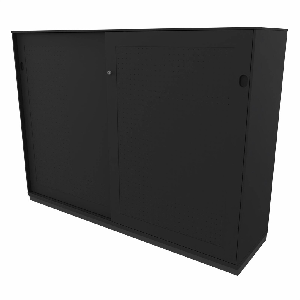 2-store acoustic sliding door cabinet 120x117x45 black
