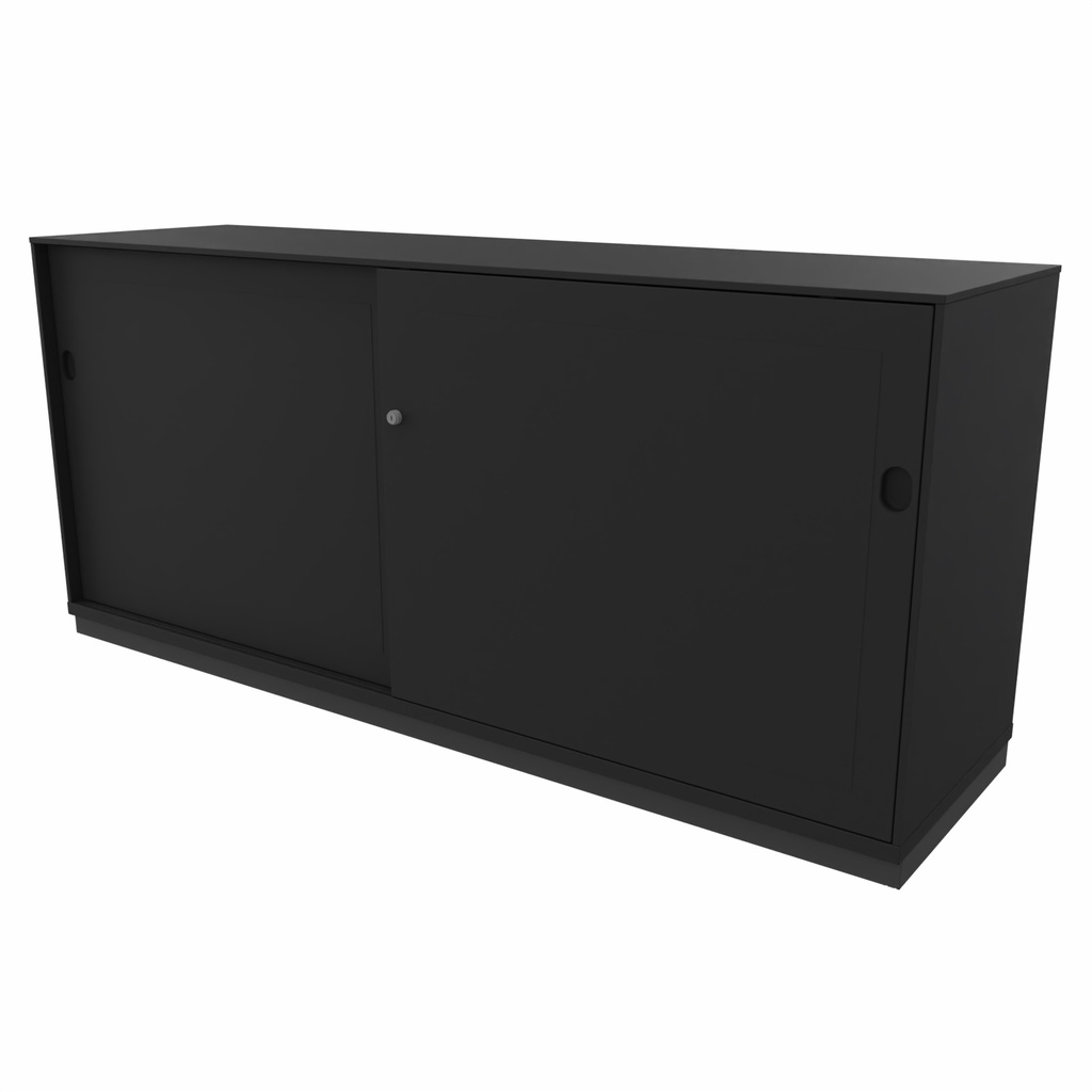 2-store acoustic sliding door cabinet 160x72x45 black