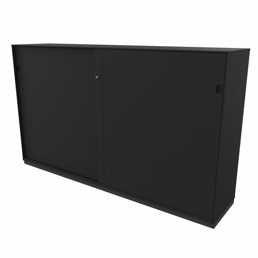 2-store acoustic sliding door cabinet 200x117x45 black