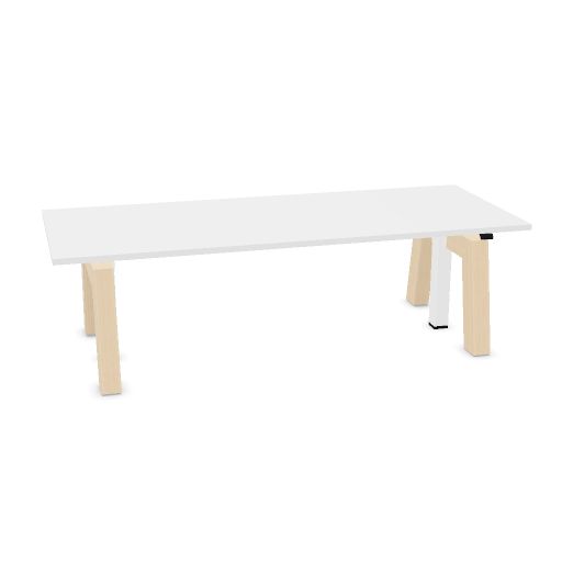 Max Hybrid Single 200x80cm (Leg Type: K - Wood | Leg Colour: Ash | Frame Colour: 4 - White | Top color: K - White)