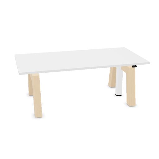 Max Hybrid Single 160x80cm (Leg Type: K - Wood | Leg Colour: Ash | Frame Colour: 4 - White | Top color: K - White)