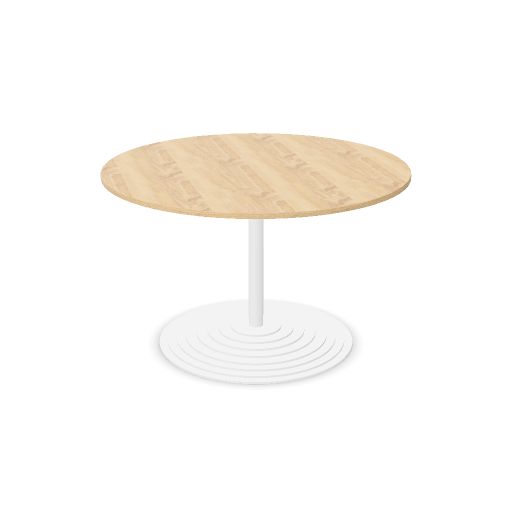 Tom Tom round column, round base, white, max. Ø120cm top (Top: Yes | Size: R120 Round top 120cm | Decor: N - Bardolino Oak)