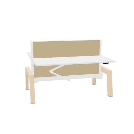 Max Hybrid 2x 160x75cm (Leg Type: K - Wood | Leg Colour: Ash | Frame Colour: 4 - White | Top color: K - White | Range: 80 - Fiji | Colour: 09 Catfish (YA300) | Priceclass: Fabric range 1 | Adjustabilty: E-drive)