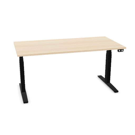 Matrix Pro 160x80cm (single desk) (Top color: P - Bleached Oak | Leg Colour: 1 - Black)