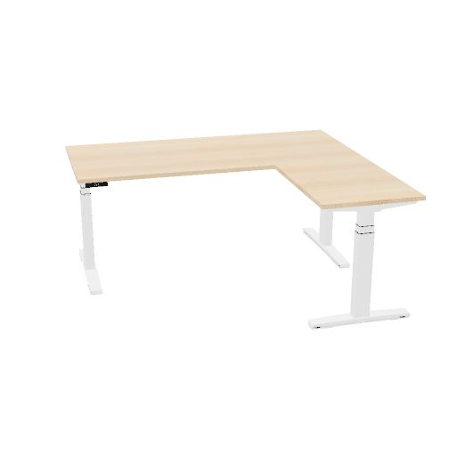 180x80cm + 60x80 aanbouw rechts (Bladdecor: Gebleekt eiken | Pootkleur : Wit)