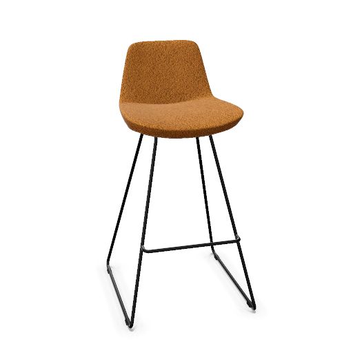 Lyon Stool Sledbase high (Range: 78 - Mistral | Colour: 306 | Priceclass: Fabric range 1 | Frame colour: Black)