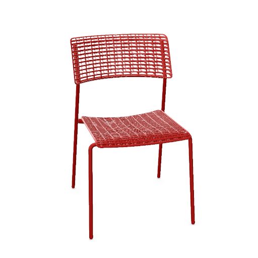 Weave 4-Legs flat red without armrest (Color: Red)