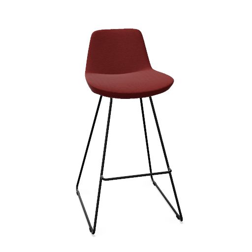 Lyon kruk met hoog sledeframe (Range: 75 - Rhapsody | Kleur: 201 | Priceclass: Stofgroep 1 | Frame kleur: Zwart)