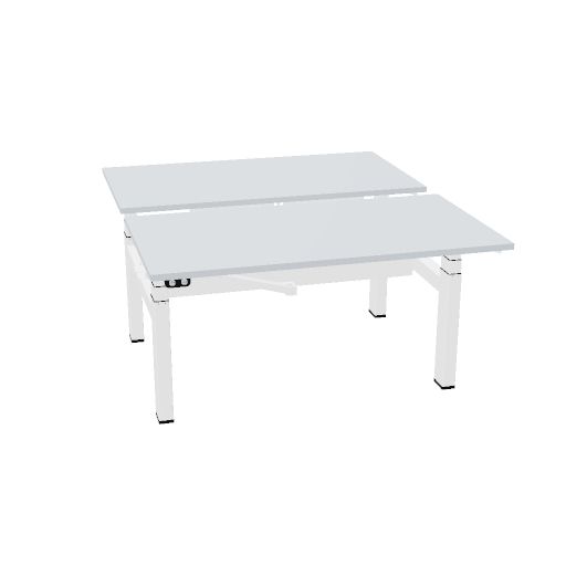 140X75cm + 140X75cm (duo desk) (Top color: Grey | Leg Colour: White)