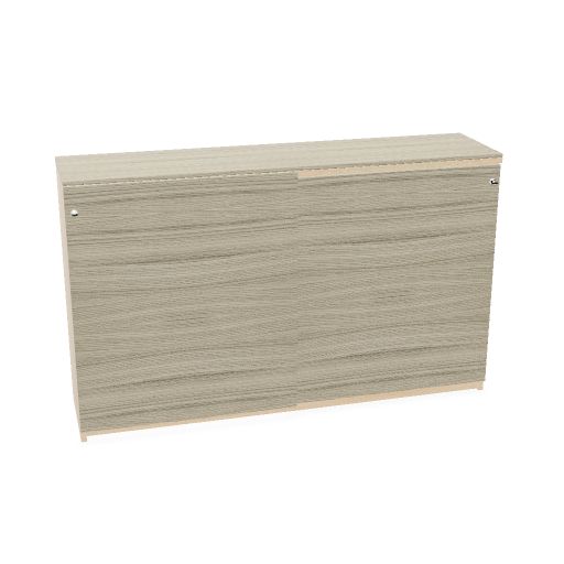M-store sliding door cabinet 120x160x50c (Color body : Bleached Oak | Color door : Driftwood | Color top : Driftwood)