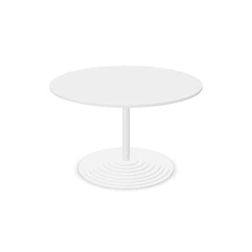 Tom Tom round column, round base, white, max. Ø120cm top (Top: Yes | Size: R120 Round top 120cm | Decor: K - White)