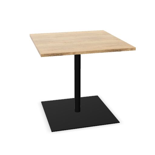 Tom Tom square column, square base, black, max. 80x80cm top (Top: Yes | Size: S080 Square 80x80cm | Decor: DF - Natural Halifax Oak)