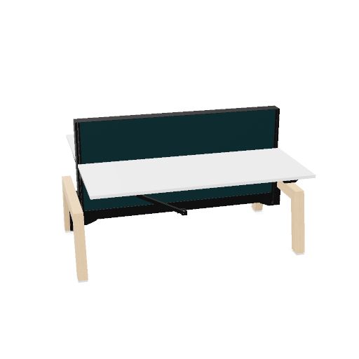 Max Hybrid 2x 180x75cm (Poot type: Hout | Pootkleur : Essen | Framekleur : Zwart | Bladdecor: Wit | Range: 80 - Fiji | Kleur: 16 Pleco (YA313) | Priceclass: Stofgroep 1 | Verstelbaarheid: E-drive Zit-sta)