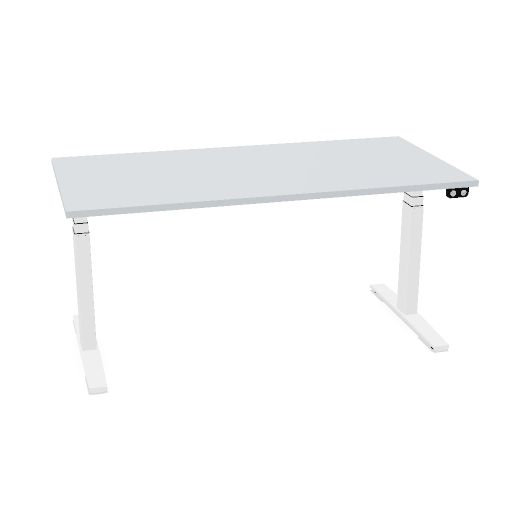 160x80cm (single desk) (Top color: Grey | Leg Colour: White)
