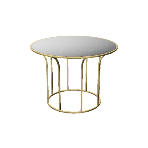 Cara Ø100x35h Occasional Table (Table Top Size: Round  Ø60 x 45h | Table Top Material: 20mm Marble | Table Top Color: Toros Black | Base Color: Gold | Dimension: W/H/D (mm): 600 / 450 / 620 | Country: Metric)