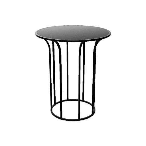 Cara Ø100x35h Occasional Table (Table Top Size: Round  Ø 47 x 55h | Table Top Material: 18mm Laminate | Table Top Color: Black 3190 | Base Color: Black RAL 9005 | Dimension: W/H/D (mm): 470 / 550 / 470 | Country: Metric)