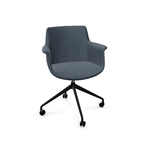 York Chair Swivel-wheels (Range: 9 - Rhapsody | Colour: 606 | Priceclass: Fabric range 1 | Frame colour: Black)
