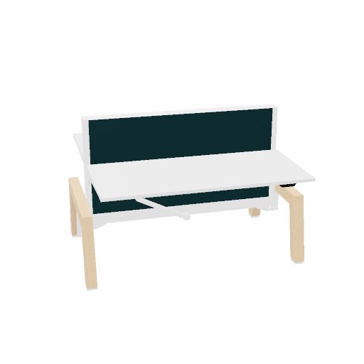 Max Hybrid 2x 160x75cm (Poot type: Hout | Pootkleur : Essen | Framekleur : Wit | Bladdecor: Wit | Range: 80 - Fiji | Kleur: 16 Pleco (YA313) | Priceclass: Stofgroep 1 | Verstelbaarheid: E-drive Zit-sta)