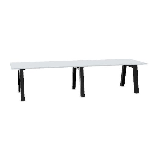 Hybrid table low 320cm (Worktop Width: 100 cm | Worktop Colour: Grey | Leg Colour: Zwart (RAL 9005))