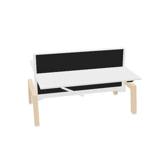 Max Hybrid 2x 180x75cm (Poot type: Hout | Pootkleur : Essen | Framekleur : Wit | Bladdecor: Wit | Range: Harmony | Kleur: 801 | Priceclass: Stofgroep 1 | Verstelbaarheid: E-drive Zit-sta)