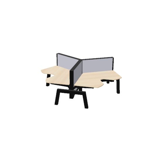 Max Hybrid 3x wing (Poot type: Gelakt | Pootkleur : Zwart | Framekleur : Zwart | Bladdecor: Gebleekt eiken | Range: 80 - Fiji | Kleur: 10 Puffer (YA303) | Priceclass: Stofgroep 1 | Verstelbaarheid: Hoogte instelbaar)