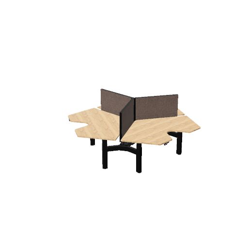 Wing 120 cm (3x) (Bladdecor: Bardolino eiken | Pootkleur : Zwart | Screen Type: MS - MyScreen small (100cm) | Hoogte : 60cm | Framekleur : Geen kleur | Range: Harmony | Kleur: 100)