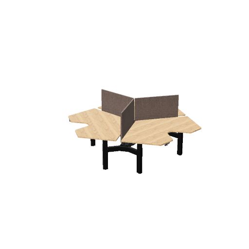 Wing 120 cm (3x) (Bladdecor: Bardolino eiken | Pootkleur : Zwart | Screen Type: ES - E-Panel small (100cm) | Hoogte : 60cm | Framekleur : Geen kleur | Range: Harmony | Kleur: 100)