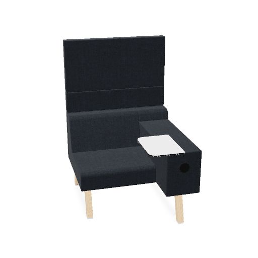 BizzClass Worktop Right - High (Leg Colour: Hollands Essen | Manufacturer: Markant | Range: Harmony | Material Colour: 603 | Priceclass: Stofgroep 1 | Decor Colour: White)