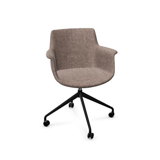 York Chair Swivel-wheels (Range: 4 - Harmony | Colour: 100 | Priceclass: Fabric range 1 | Frame colour: Black)