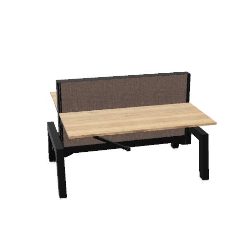 Max Hybrid 2x 160x75cm (Poot type: Gelakt | Pootkleur : Zwart | Framekleur : Zwart | Bladdecor: DF - Natural Halifax Oak | Range: Harmony | Kleur: 100 | Priceclass: Stofgroep 1 | Verstelbaarheid: Hoogte instelbaar)