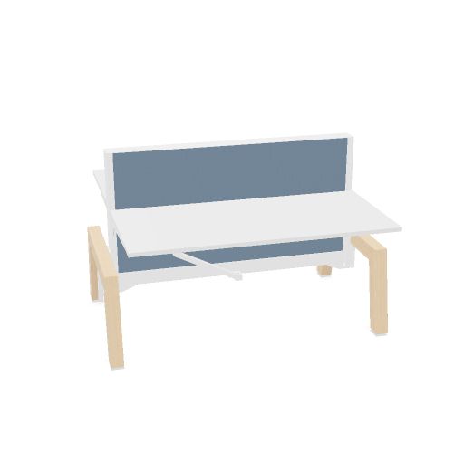 Max Hybrid 2x 160x75cm (Poot type: Hout | Pootkleur : Essen | Framekleur : Wit | Bladdecor: Wit | Range: 80 - Fiji | Kleur: 07 Blue Dolphin (YA302) | Priceclass: Stofgroep 1 | Verstelbaarheid: Hoogte instelbaar)