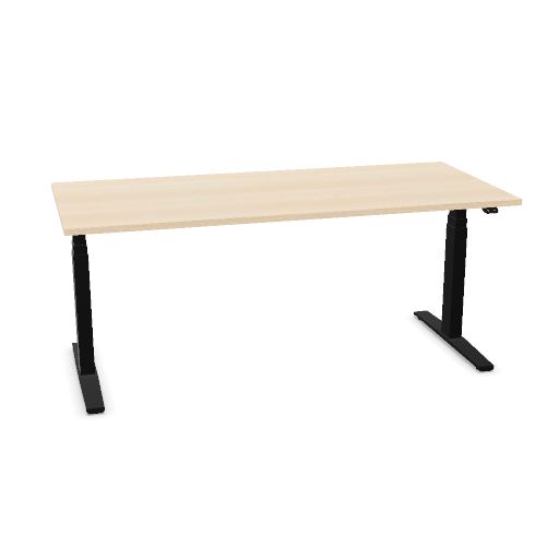 Matrix Pro 180x80cm (single desk) (Top color: P - Bleached Oak | Leg Colour: 1 - Black)
