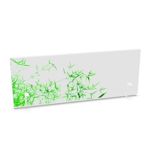 myscreen 60 x 160 cm (Model: Fly-Past Bracket | Acoustics: Acoustic | Frame Colour: White | Fabric: 06 - Custom Print | Fabric Colour: 49 - Bamboo Leaves | Priceclass: Fabricgroup 2)