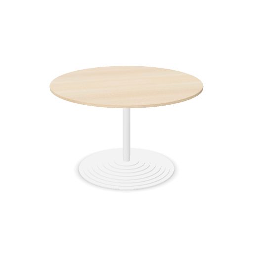 Tom Tom round column, round base, white, max. Ø120cm top (Top: Yes | Size: R120 Round top 120cm | Decor: P - Bleached Oak)