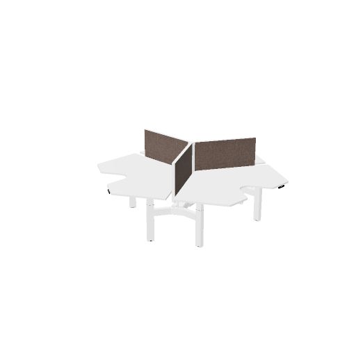 Wing 120 cm (3x) (Bladdecor: Wit | Pootkleur : Wit | Screen Type: MS - MyScreen small (100cm) | Hoogte : 55cm | Framekleur : Wit | Range: Harmony | Kleur: 100)
