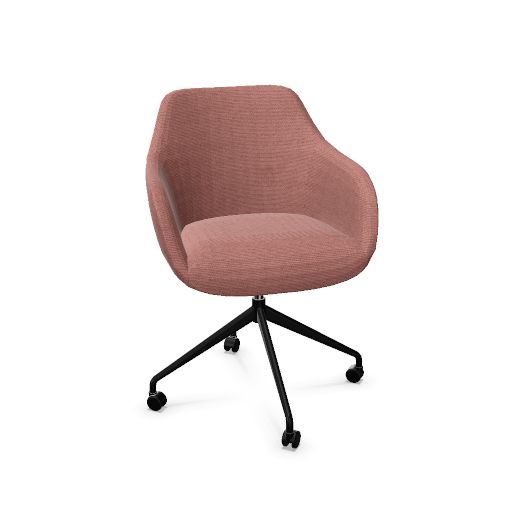 Rome Chair Swivel wheels (Range: 9 - Rhapsody | Colour: 200 | Priceclass: Fabric range 1 | Frame colour: Black)