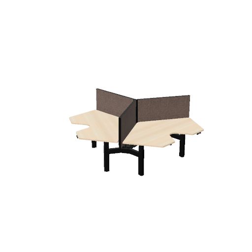 Wing 120 cm (3x) (Bladdecor: Gebleekt eiken | Pootkleur : Zwart | Screen Type: MW - MyScreen wide (120cm) | Hoogte : 60cm | Framekleur : Geen kleur | Range: Harmony | Kleur: 100)