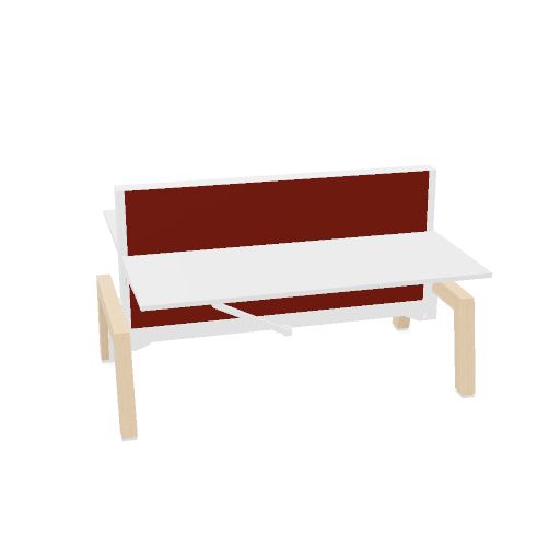 Max Hybrid 2x 180x75cm (Poot type: Hout | Pootkleur : Essen | Framekleur : Wit | Bladdecor: Wit | Range: 80 - Fiji | Kleur: 11 Goldifsh (YA304) | Priceclass: Stofgroep 1 | Verstelbaarheid: Hoogte instelbaar)