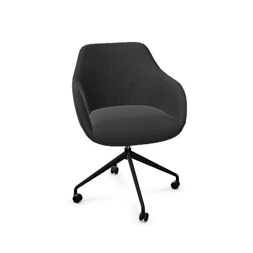 Rome Chair Swivel wheels (Range: 4 - Harmony | Colour: 801 | Priceclass: Fabric range 1 | Frame colour: Black)