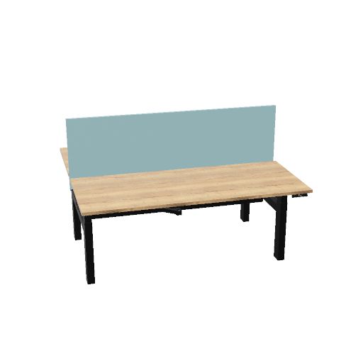 180x75cm + 180x75cm (duo bureau) (Bladdecor: DF - Natural Halifax Oak | Pootkleur : Zwart)