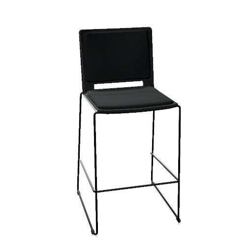 Hi Pep! Kruk (Framekleur : Zwart (1) | Kunststof kleur : 0 Zwart | Stoffering : Opdekstoffering zitting en rug | Stofsoort : 29 Advantage Zwart (prijsgroep 1) | Stofkleur : 01 Zwart (AD055))