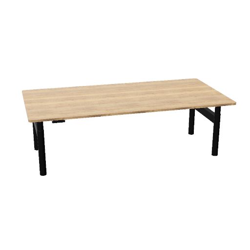 Workways zit-sta (Maat: 240x120 cm | Tafelblad kleur: DF - Halifax Oak | poten: Zwart)