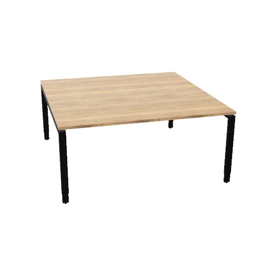 Meeting 160x160cm (Bladdecor: DF - Natural Halifax Oak | Hoogte verstelbaar: Hoogte verstelbaar | Pootkleur : Zwart)