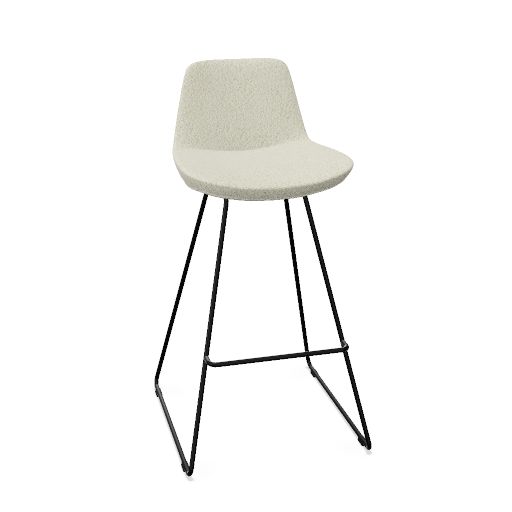 Lyon kruk met hoog sledeframe (Range: 78 - Mistral | Kleur: 900 | Priceclass: Stofgroep 1 | Frame kleur: Zwart)