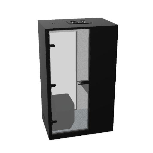 Apod X zoom (Colour: Black | Range: 83 - Era | Fabric colour wall: era NU-A3-14 / CSE14 Forward | Felt colour: Felt Light grey | Sofa: One sofa | Table: Table with fixed height | Tabletop colour: Black | Carpet Colour: Coral 342 | Occupancy indicator: No indicator) New 2025 version