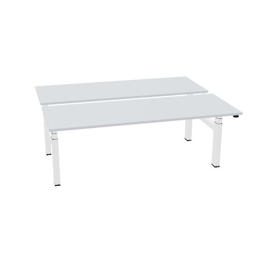 200x75cm + 200x75cm (duo bureau) (Bladdecor: Grijs | Pootkleur : Wit)